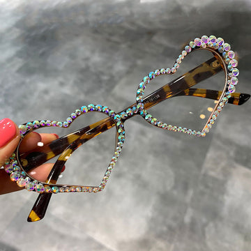 Eboni Rhinestone Heart Sunglasses